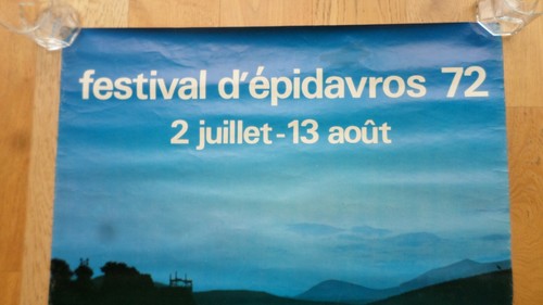 Festival Epidavros 1972 Greece Original Vintage Poster Theatre Scene in French - Picture 2 of 12