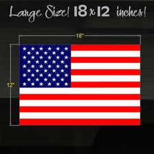 American Flag LG 18x12"America Outdoor Durable Oracal Vinyl Decal USA US Graphic