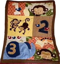 Kidsline Jungle Animals Crib Comforter Quilt Monkeys Giraffe Elephant Numbers