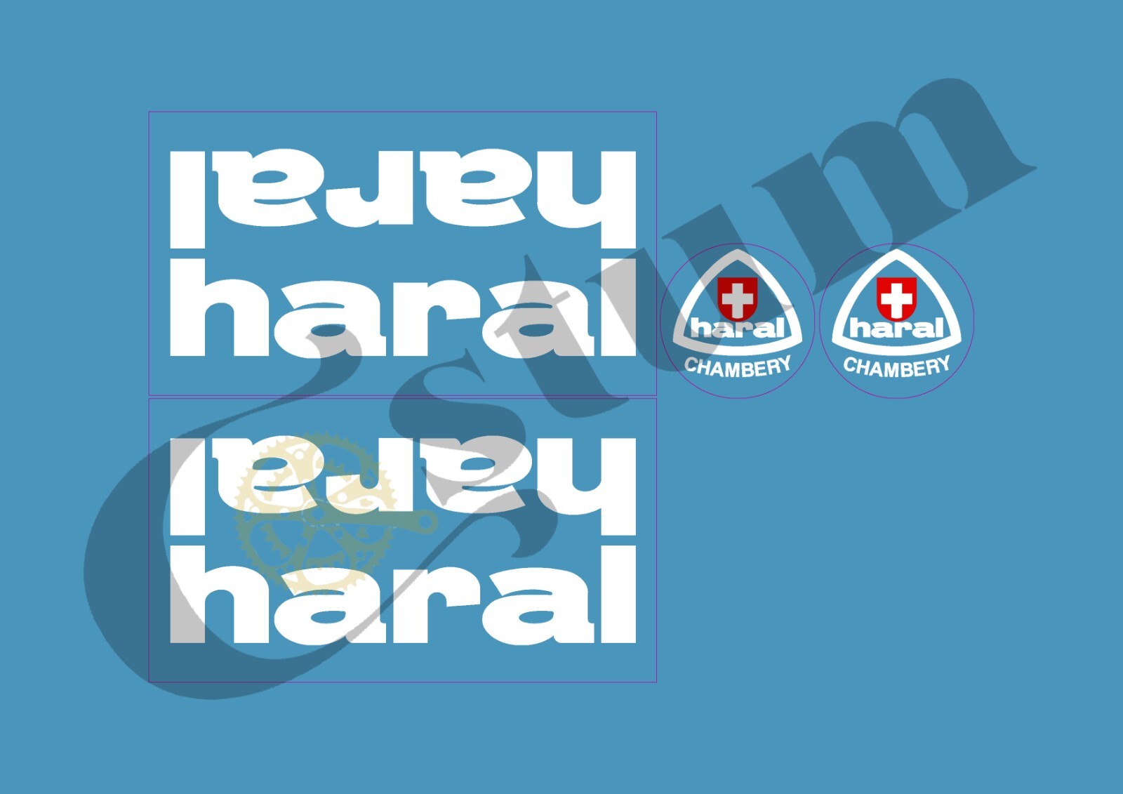 Stickers HARA202 pour vélo autocollants cadre bicyclette noir