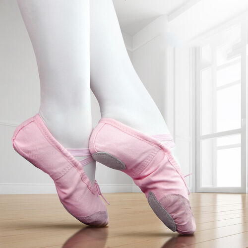 Women Kids Girls Yoga Ballet Dance Shoes Non-slip Leather Sole Soft Cosy Shoes - Photo 1 sur 21