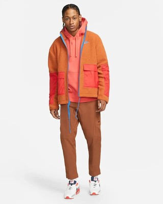 Men's Nike Sportswear Sport Essentials Fleece Full-Zip Jacket Dark Russet Large 