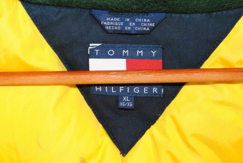 Tommy Hilfiger XL Giacca Parka Sci Blu Piombo Inverno Cappotto Bandiera Logo Cappuccio - Foto 6 di 12