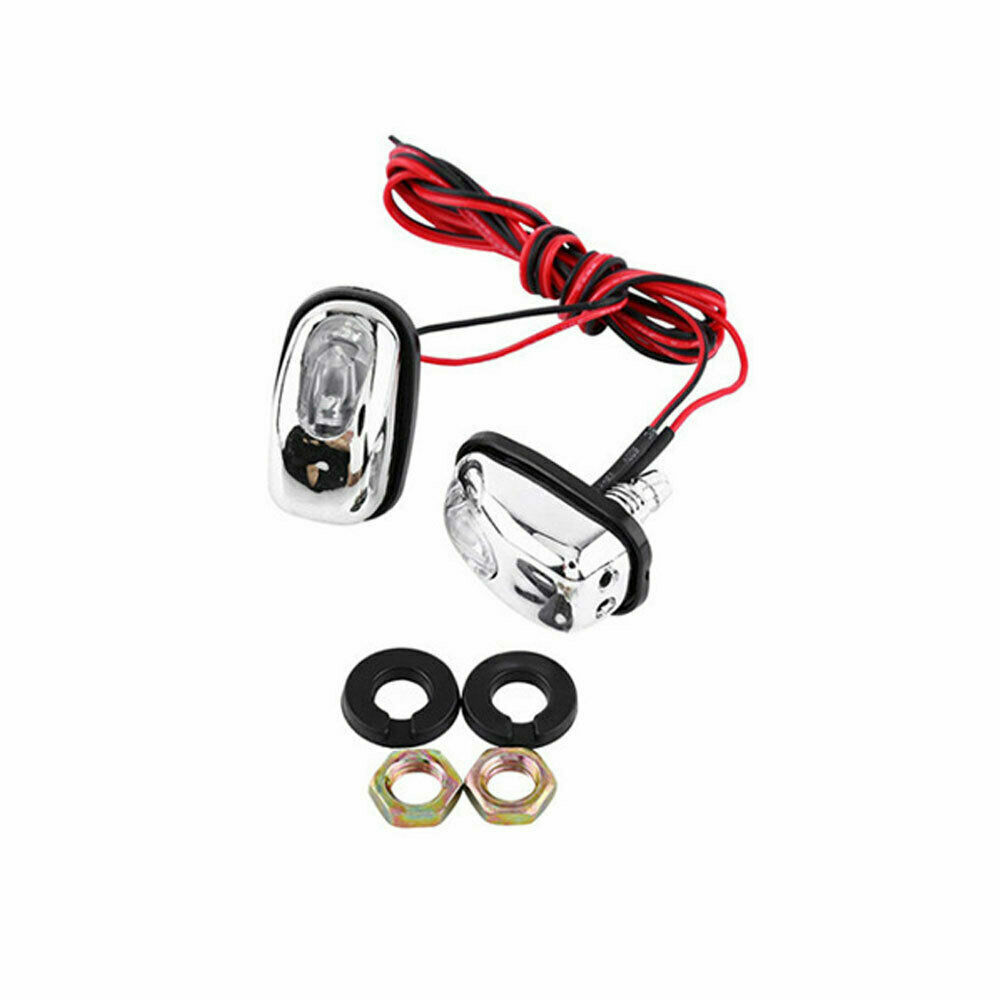 2pcs LED Car Light Lamp Windshield Spray Nozzle Wiper Washer Auto