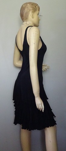 Vintage SASS & BIDE Jersey Stretch Frill Dress - Size 8 - Picture 2 of 6