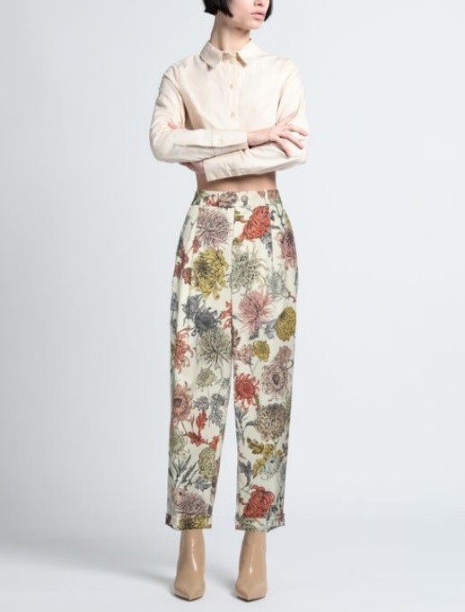 LADIES ZANINI RISVOLTO FLORAL PRINT PANTS SIZE 40 USA 6/8  EXC COND