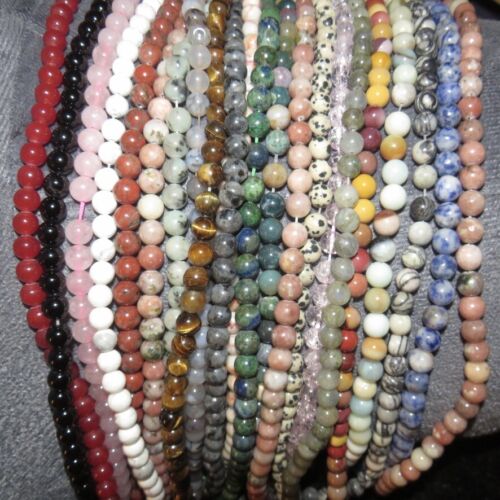 Natural Gemstone Round Beads Loose For DYI Necklace Bracelet USA - Afbeelding 1 van 38