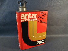Ancien bidon d'huile ANTAR PRO garage vintage annees 1950 french antique