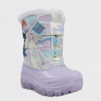 Toddler Girls' Disney Frozen Winter Light Up Boots - Lilac Size 5 (B-42)