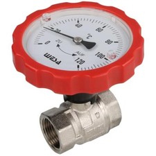 WESA-ISO-Therm-Kugelhahn rot 3/4" IG Thermometergriff