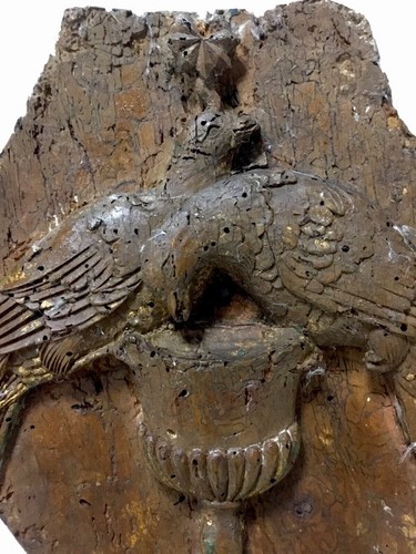 🌈 Scultura bassorilievo lignea molto antica🇮🇪 Stemma dei Camaldolesi Rarità - Foto 3 di 9