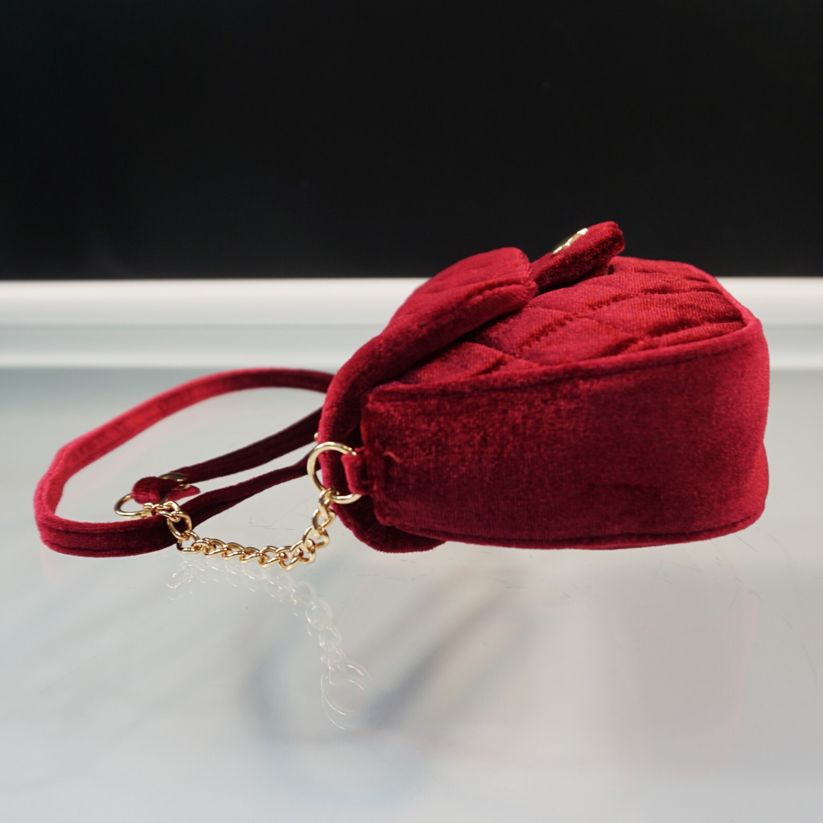 H And M Womens Quilted Shoulder Bag Mini Red Burgundy H&M thumbnail 6