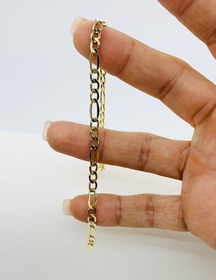 Echt 10k Gold Armband fígaro 7'' oder 8'' - Pulsera en oro 