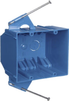 Carlon B232ACP 2-Gang Blue PVC New Work Switch & Outlet Box  3-3/4'' x 4'' x 3''