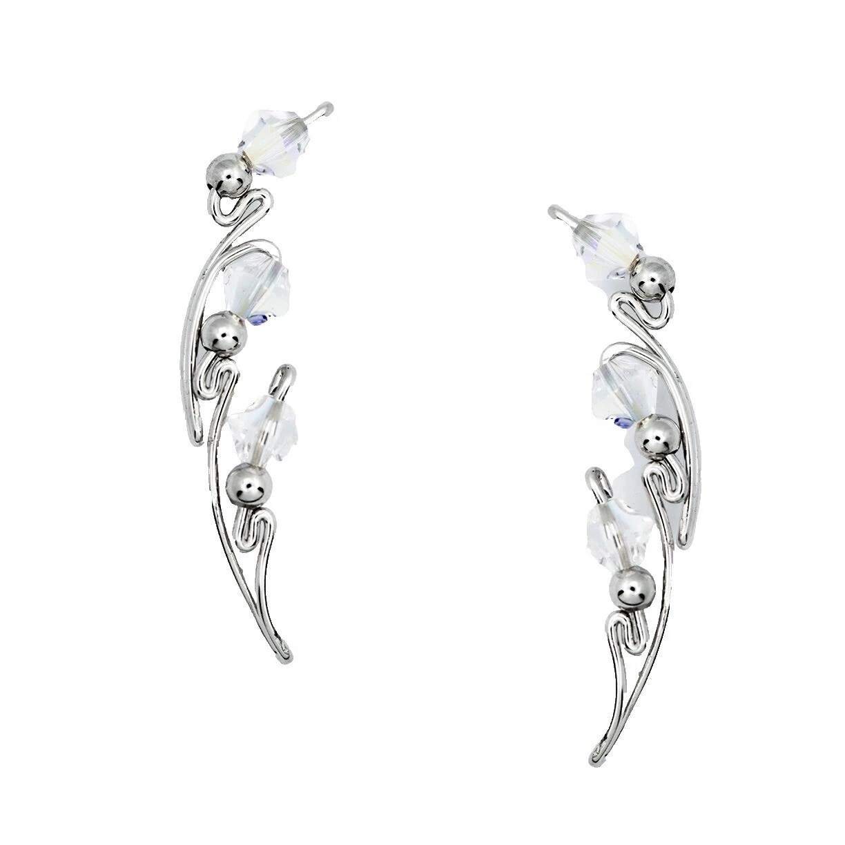 Simulador de Cristal Branco Brincos