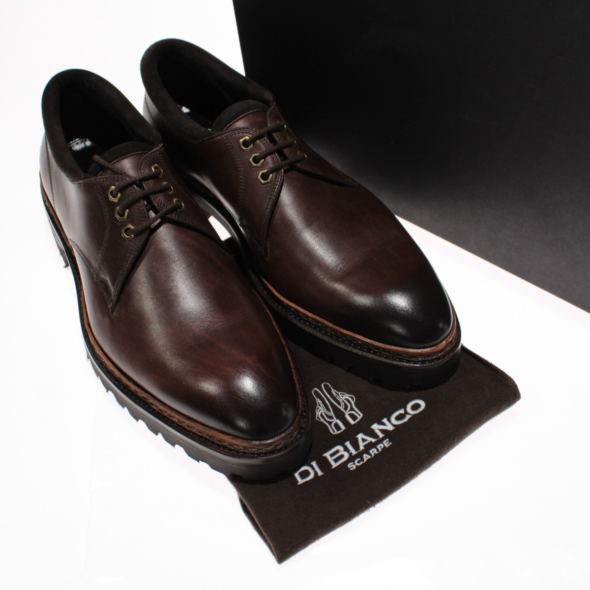 Di Bianco NWB Prato Derby Dress Shoes Size 10.5 in Mahogany  display picture 1
