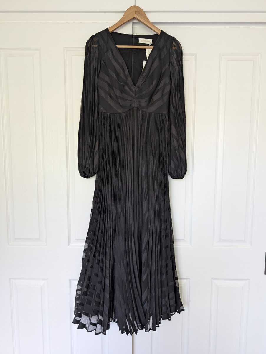 strapless open back dress Two Tone Non-Waisted Pleated Dress Xs / Black main image 0