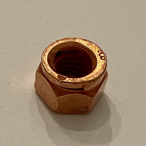 10 Stück Kupfermutter M6 SW9 mit Schlitz selbstsichernd Thermag Auspuff Krümmer - Bild 2 von 3