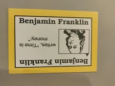 PERSPECTIVE Time Line Game BENJAMIN FRANKLIN 1992 card used History free ship