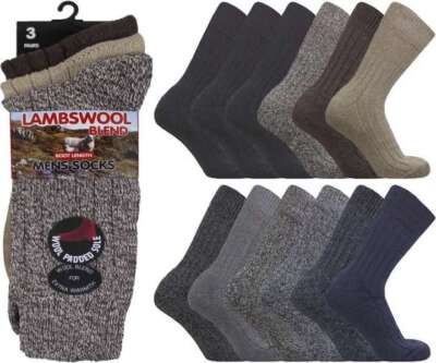 Grobe Herren-Wanderstiefelsocken Wollmischung gepolsterte Sohle Thermo (Posten) UK 6 11