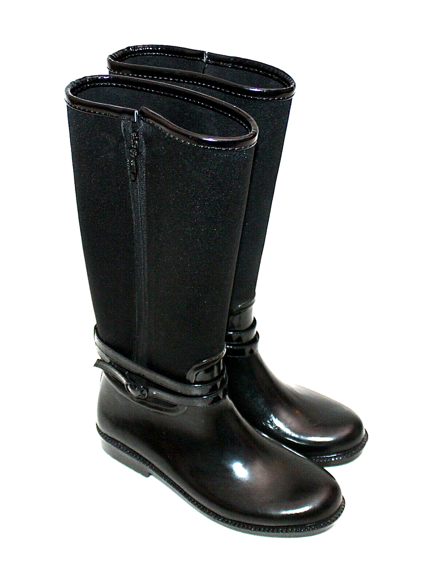 ZARA GIRLS TRF REITSTIEFEL GUMMISTIEFEL SHOES CHAUSSURES SCHWARZ