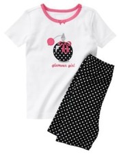 GYMBOREE SLEEPWEAR GLAMOUR GIRL 2pc PAJAMAS GYMMIES 6 12 18 24 4 5 6 7 NWT