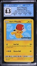 Ash's Pikachu Pokemon Black Star Promos SM113 CGC 8.5 With Subgrades! Old Label