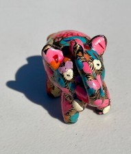Handmade Small Clay Elephant Whistle 2" Folk Art Figurine Made in India