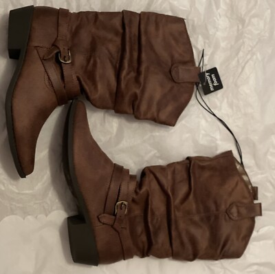 MEMORY FOAM-Ultra Soft Brown Suede Boots Women s Size 7.5