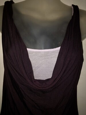 Express Women s Size M Pink Eggplant Purple Cowl Neck Two Layer Tank Top LN