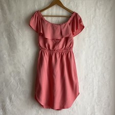 H by Halston Lyocell Pink Coral Off Shoulder Dress Summer Womens Size XS