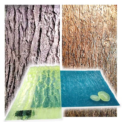 Set of 2 Polyurethane Stamps TREE BARK | Concrete Stamping Texture Tool Imprint