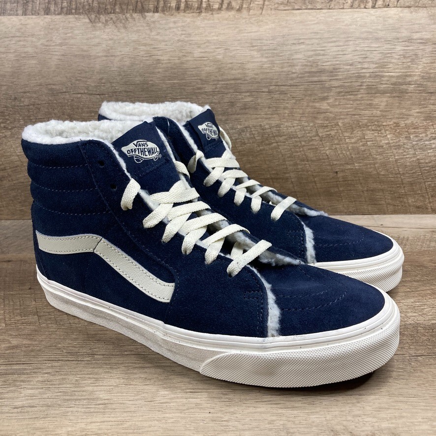 VANS Sk8-Hi Cozy Hug Lined Parisian Night Blue White Mens Womens