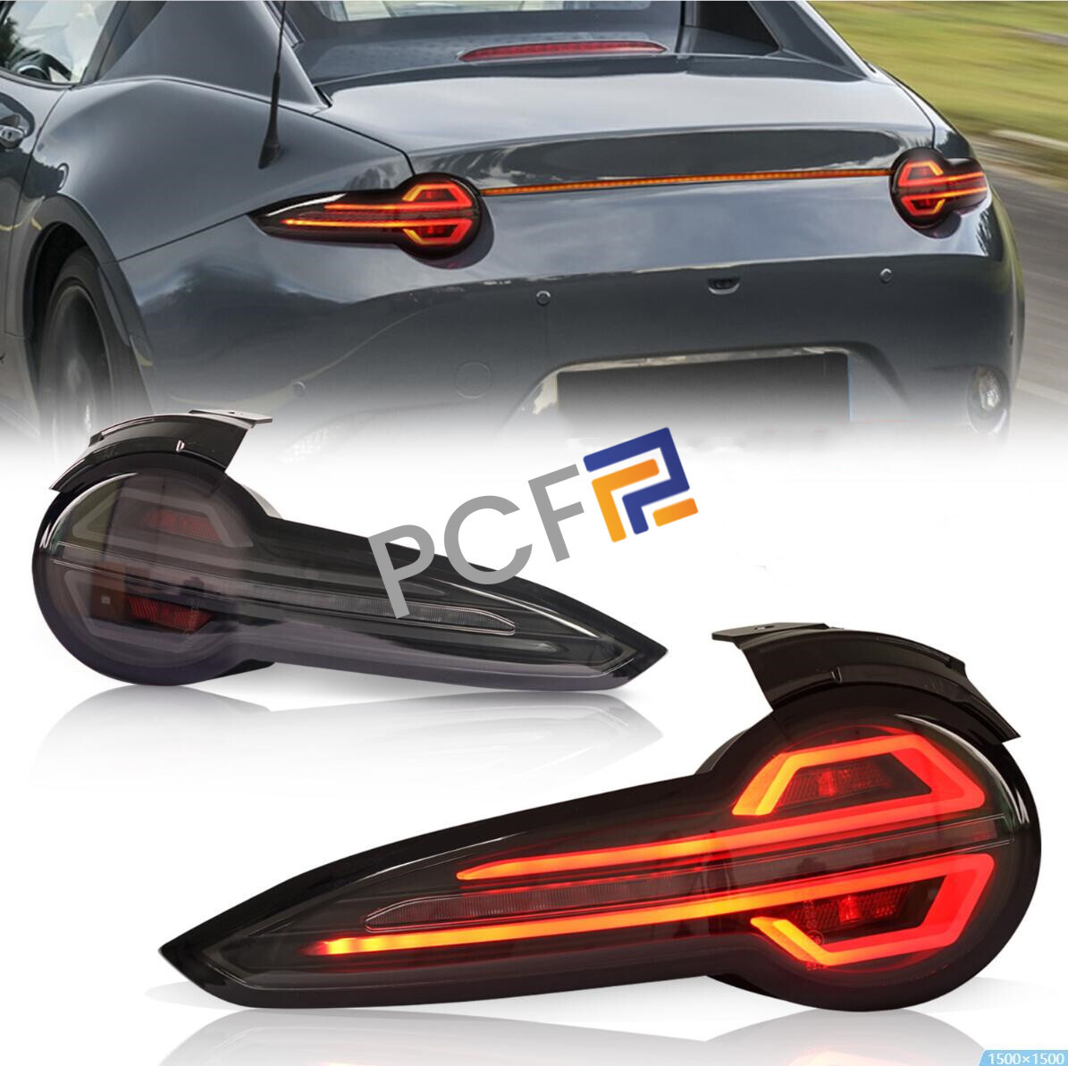 Fits For Mazda MX-5 Miata ND RF LED Smoked Black Tail Light
