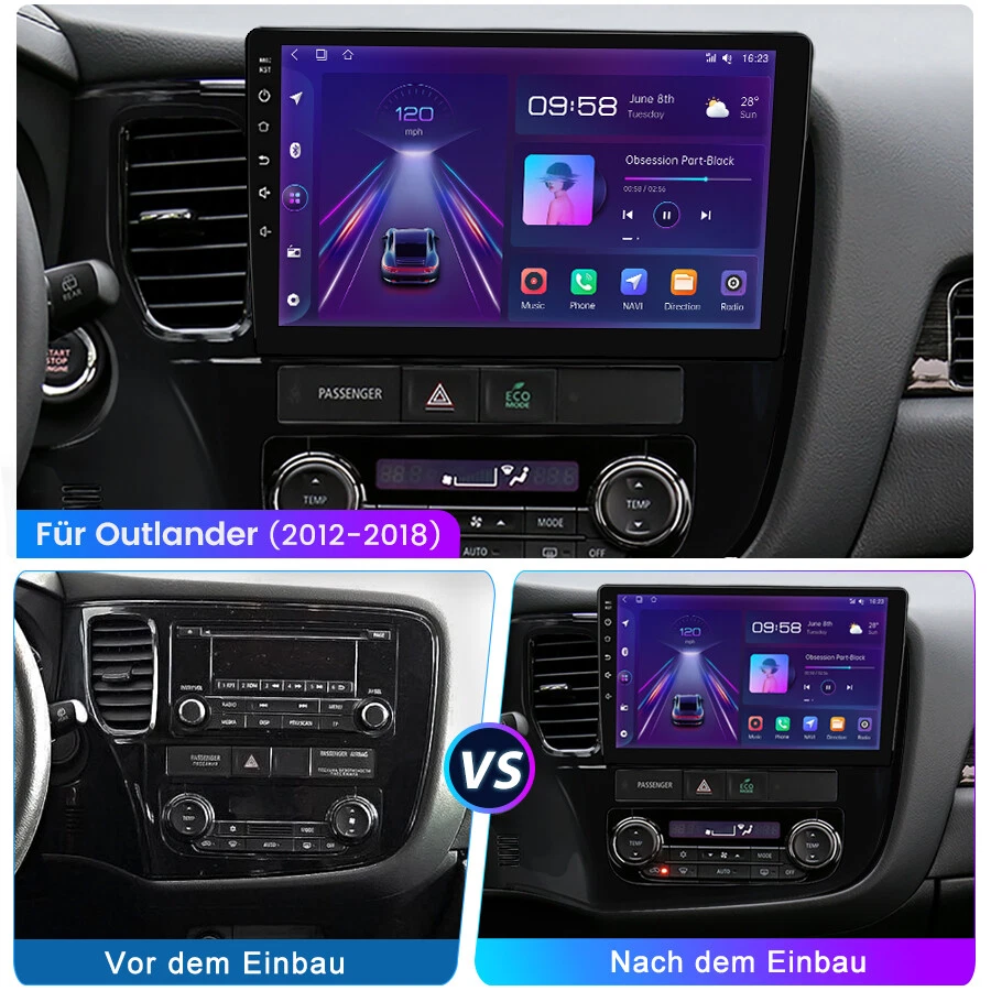 AUTORADIO ANDROID AUTO CAR PLAY Für Mitsubishi Outlander 2012-2018 w/DAB+ 2+64GB - Bild 3 von 4