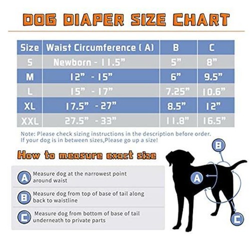 Leekalos Reusable Washable Dog Diapers Female (3 Assorted Sizes , Colors - Picture 2 of 48