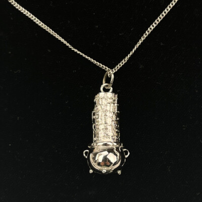 18'' Sterlingsilber KESSEL HALSKETTE Hexe Zaubertrank Halloween Charm + Kette