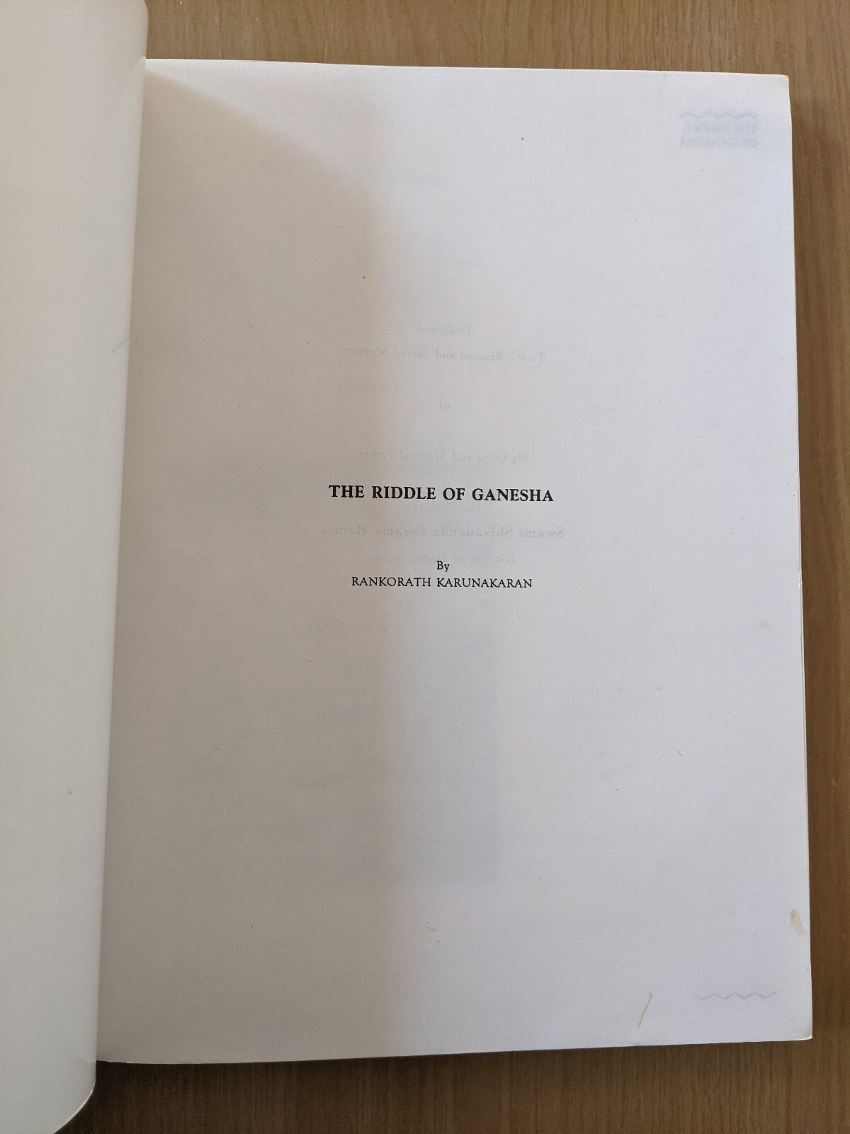 The Riddle of Ganesha - Rankorath Karunakaran (PB, Bombay, 1995)