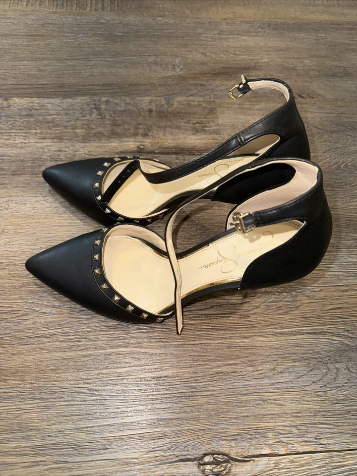 Zapatos Jessica Simpson negros de tacón alto con tiras talla 9,5 Foto 4 de 4