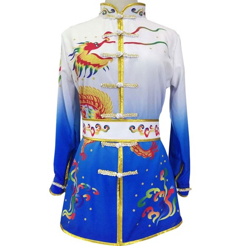 NEU Farbverlauf Kampfsport Uniform Kung Fu Tai Chi Anzug Drache Stickerei Outfit - Bild 11 von 12