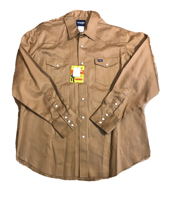 Wrangler Khaki Shirt 2xlt Pearl Snap 