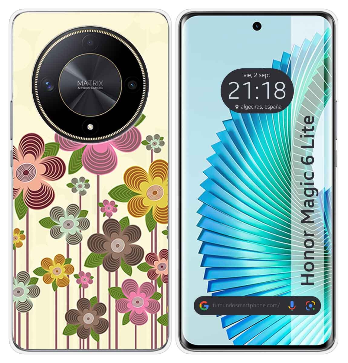 Cover Silicone per Huawei Honor Magic 6 Lite 5G Disegno Primavera IN Fiore Fondo