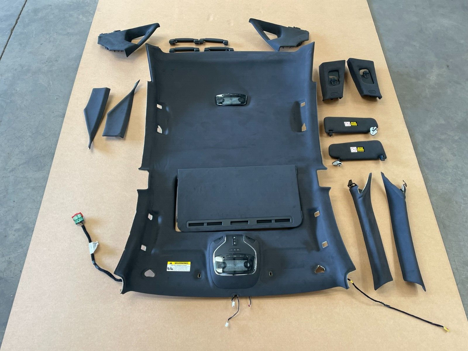 14-17 Maserati Quattroporte S Headliner + Pillar Sun Visor Set Black 1359 OEM
