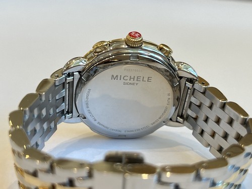 Michele Sidney MOP Diamond Dial & Bezel Two-tone 38mm Watch MW30A01C5046 - Picture 5 of 10
