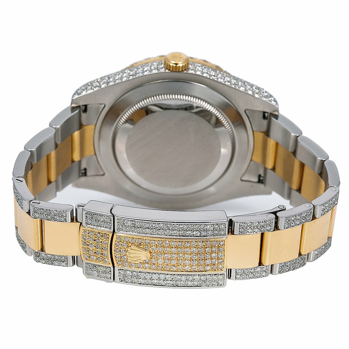 Rolex Datejust II 41mm Two Tone Yellow Gold Oyster Bracelet Iced Out - 116333 image 4