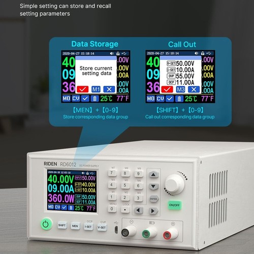 RIDEN RD6012-C - Digital Bench Lab Power Supply AC-DC 60V 720W - Batt Ch - USB - Picture 8 of 11