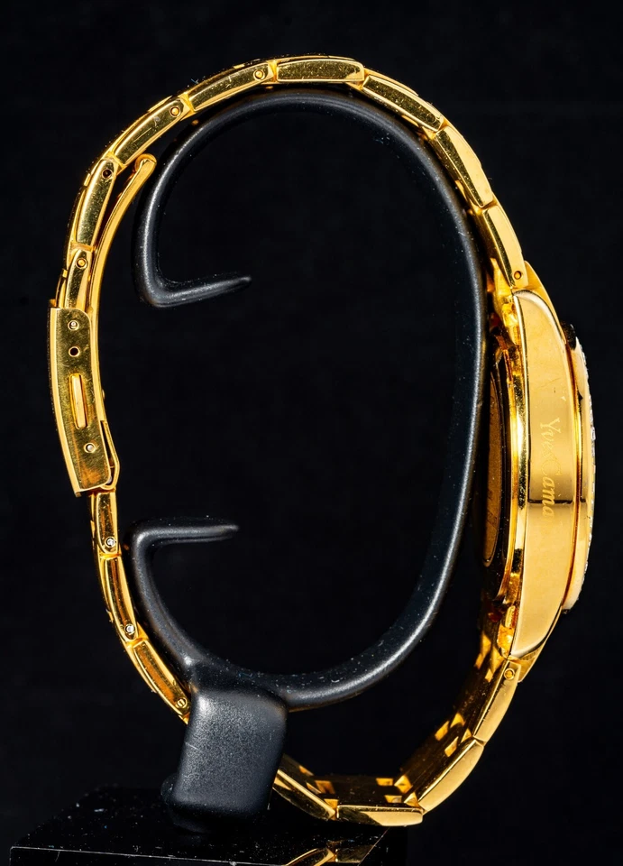 Reloj y caja de cuarzo unisex chapado en oro Yves Camani -- funcionando, caja Ø36 mm Foto 4 de 4