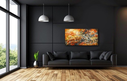 Ein helles buntes Band Kunst Abstrakt Original Gemälde Modern Fließend Mike Lang - Bild 4 von 7