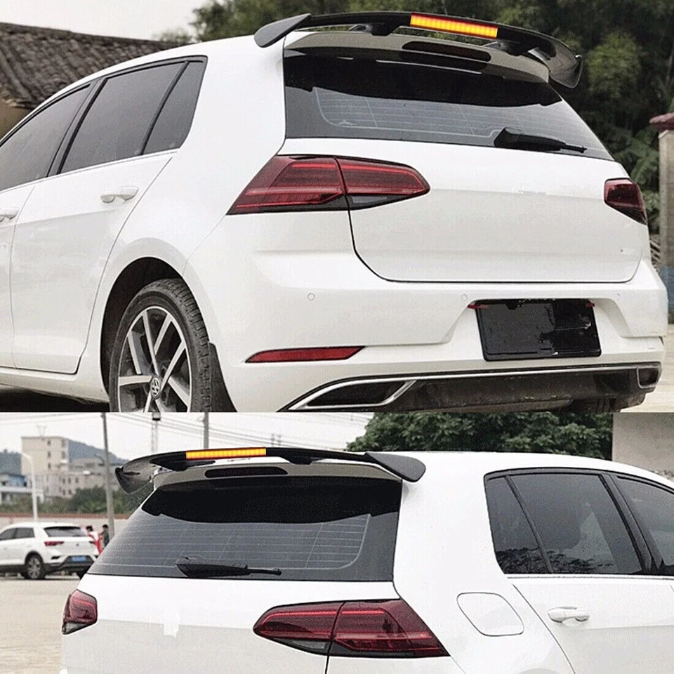 W/ Light Universal For 2014-2019 Nissan Versa Note Rear Window Roof Spoiler Wing - Image 4 of 4