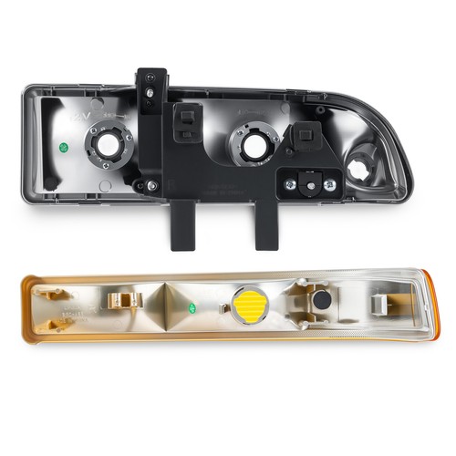 Chrome Headlights Bumper Lamps for 1998-2004 Chevy S10 Blazer L & R Replacement - Foto 3 di 12
